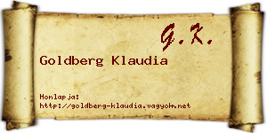 Goldberg Klaudia névjegykártya